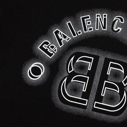 Balenciaga Embossed BB Monogram T-Shirt in Black & White