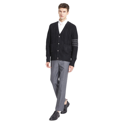 Thom Browne 2025 Spring Summer Slim Fit V-Neck Cardigan Sweater