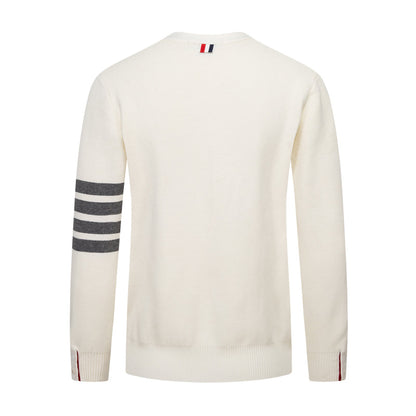 Classic Four-Bar Stripe Cardigan - Japanese Cotton Knit