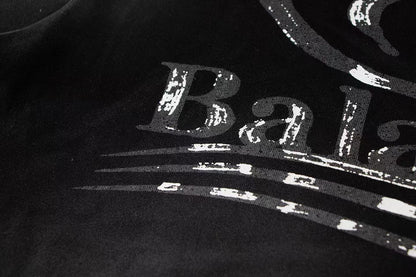 Balenciaga Metallic B Crest Washed T-Shirt in Black & White