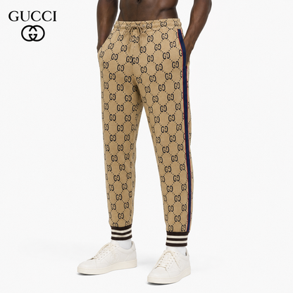 Gucci Straight-Leg Pants in Gray, Brown & Khaki