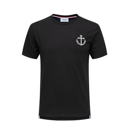 Thom Browne Anchor Embroidered Cotton T-Shirt
