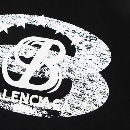 Balenciaga Vintage Star Emblem T-Shirt in Black & White