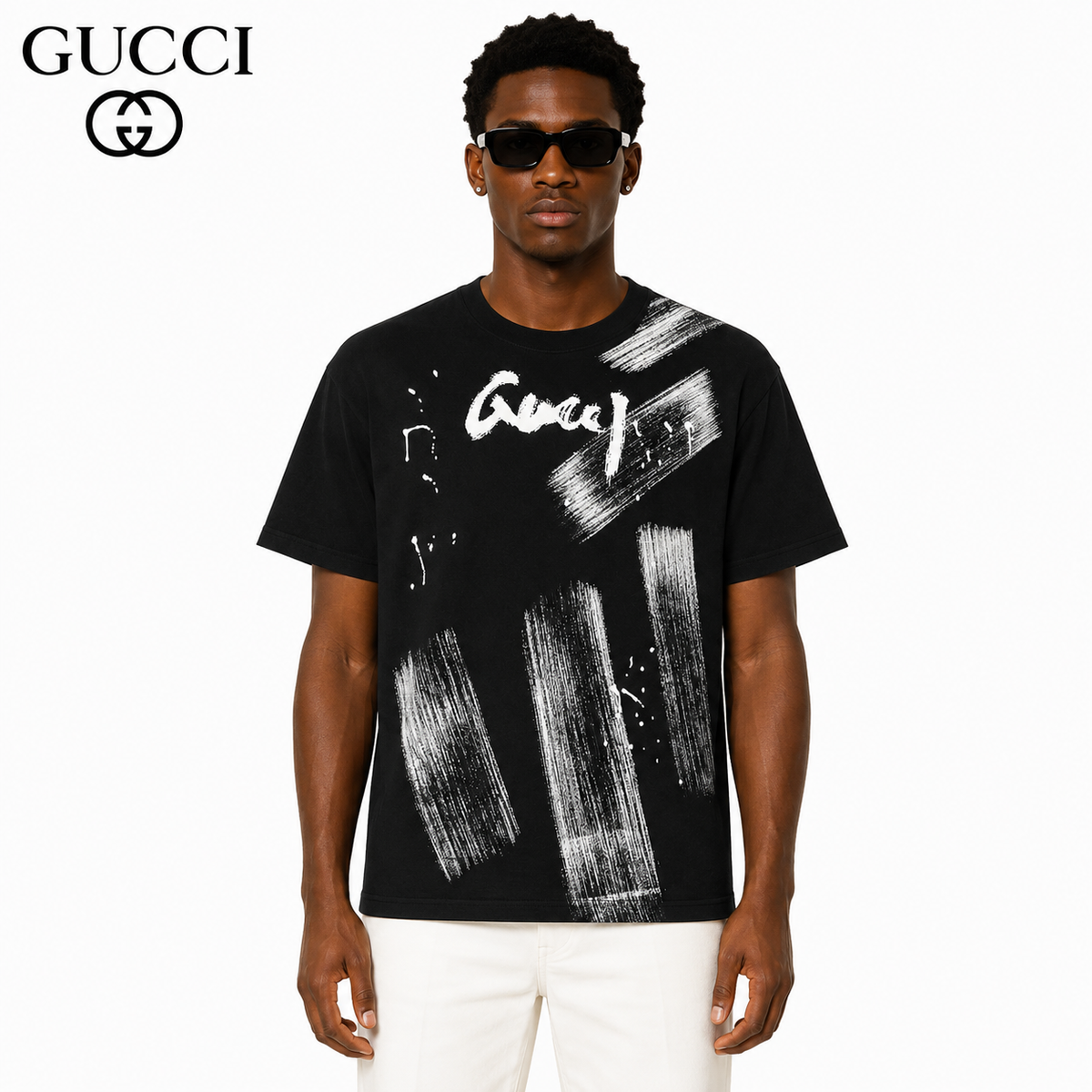Gucci Graffiti Logo T-Shirt in Black