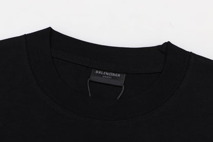 Balenciaga Distressed Lowercase Logo T-Shirt in Black & White