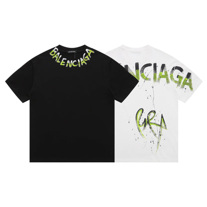 Balenciaga Spray Paint Logo T-Shirt in Black & White