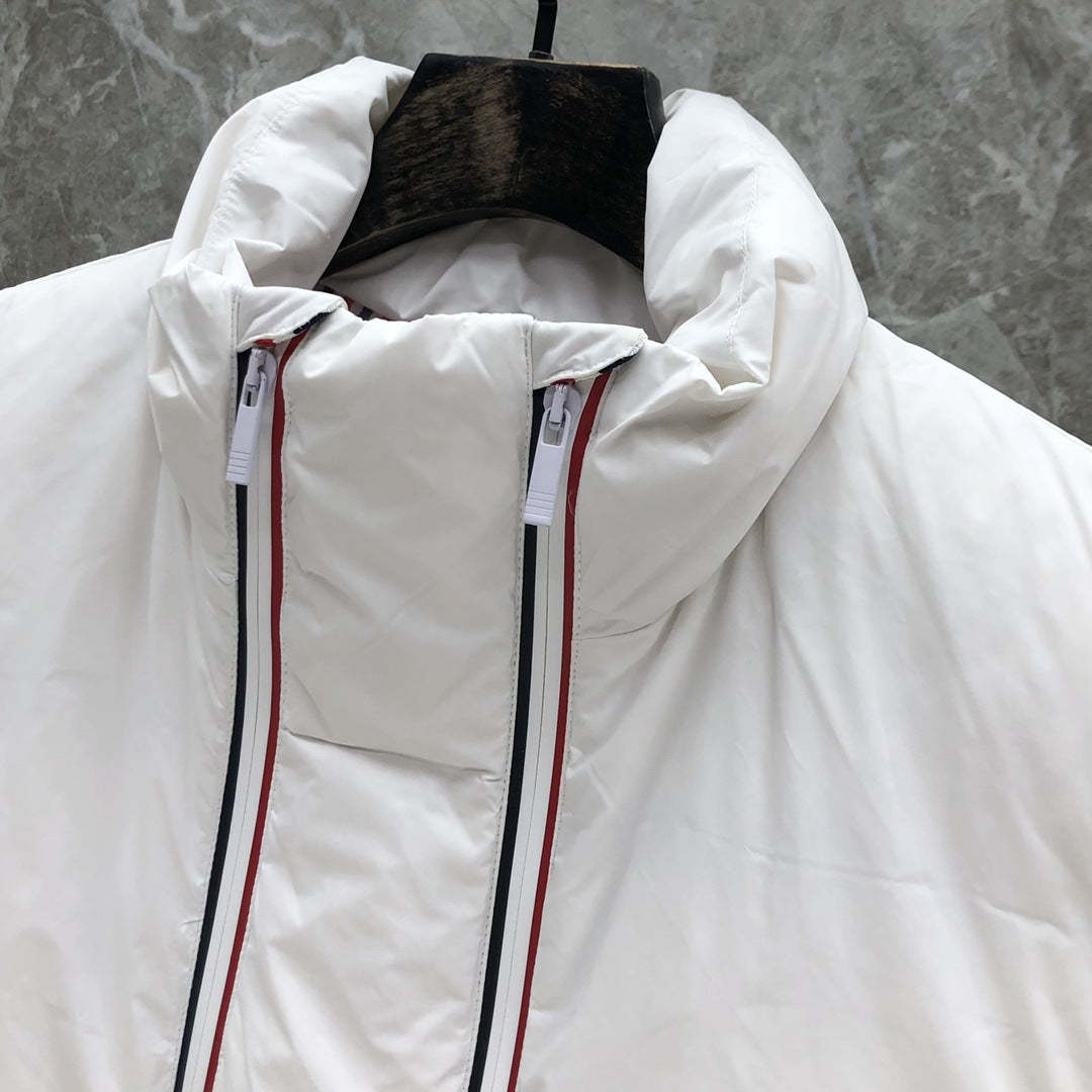 Thom Browne Unisex Shiny Colorblock Baseball Collar Vest