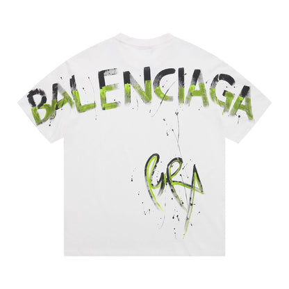 Balenciaga Spray Paint Logo T-Shirt in Black & White