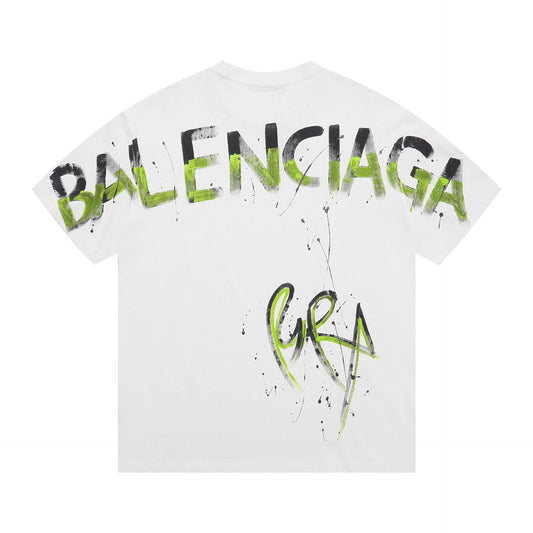 Balenciaga Spray Paint Logo T-Shirt in Black & White