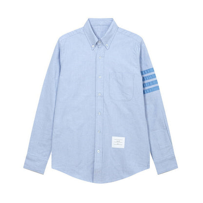 Thom Browne Spring Summer Men's Blue Ribbon Four Stripes Shirt