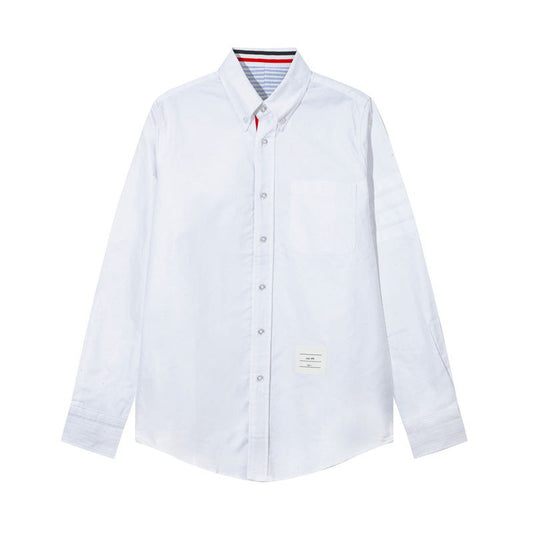 Thom Browne Men's Four-Stripe Inner Placket Shirt