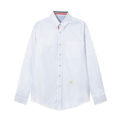 Thom Browne Men's Four-Stripe Inner Placket Shirt