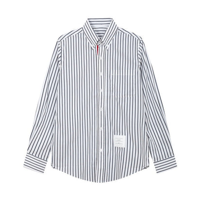 Thom Browne Men's Black and White Striped Shirt