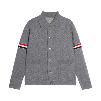 Thom Browne Unisex Herringbone Cardigan Jacket