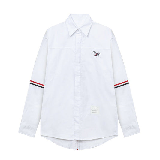 Thom Browne Puppy Print Back Slit Long Sleeve Shirt