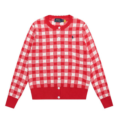 Ralph Lauren Women's Plaid Knit Cardigan