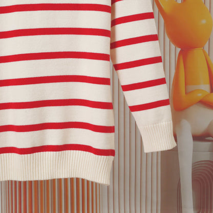 Gucci Unisex G8311 Embroidered Striped Sweater