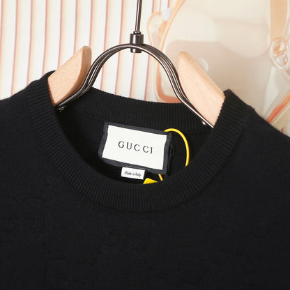 Gucci Unisex G8399 Double-G Jacquard Crewneck Sweater