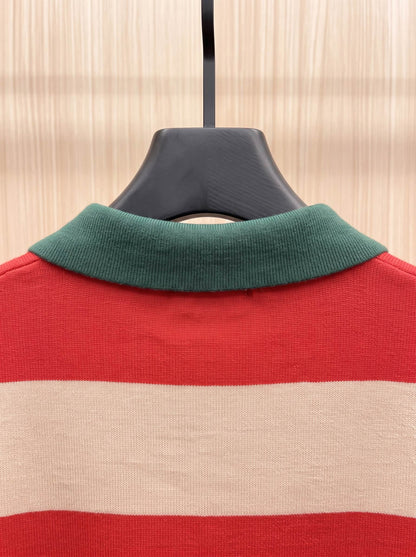 Gucci Unisex Striped Polo Sweater
