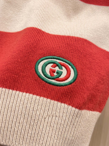 Gucci Unisex Striped Polo Sweater
