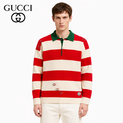 Gucci Interlocking GG Striped Polo Sweater