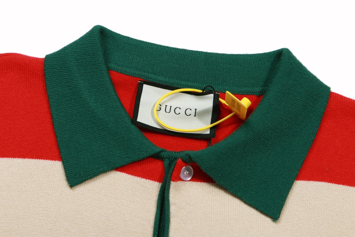 Gucci Interlocking GG Striped Polo Sweater