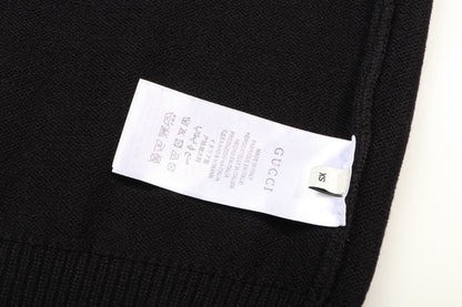 Gucci Striped Bee Embroidered Oversized V-Neck Sweater