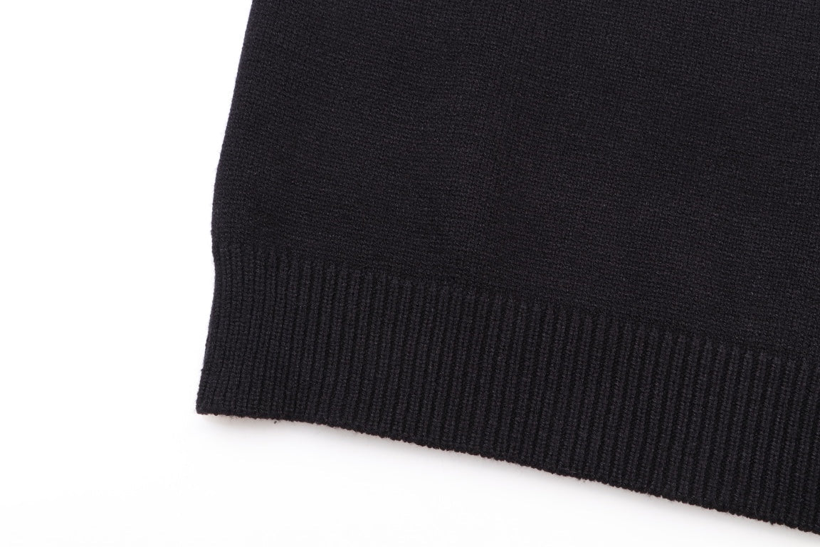 Gucci Striped Bee Embroidered Oversized V-Neck Sweater