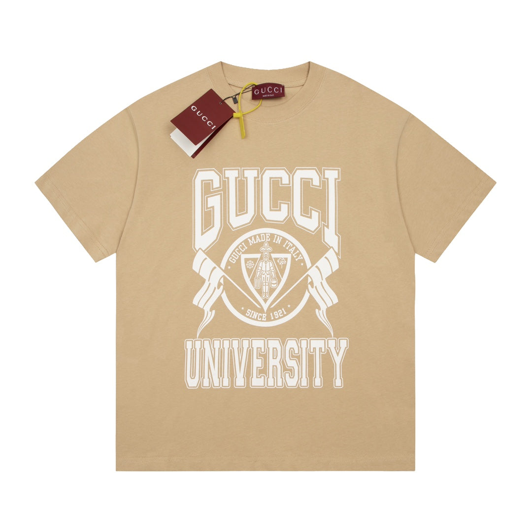 Gucci Signature T-Shirt in White & Khaki