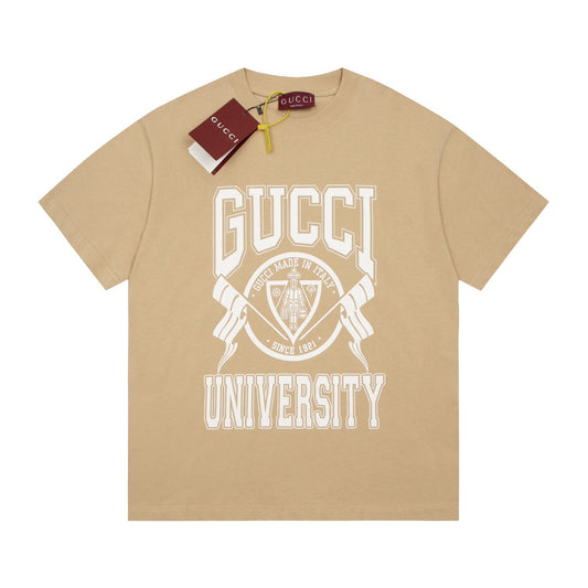 Gucci Signature T-Shirt in White & Khaki