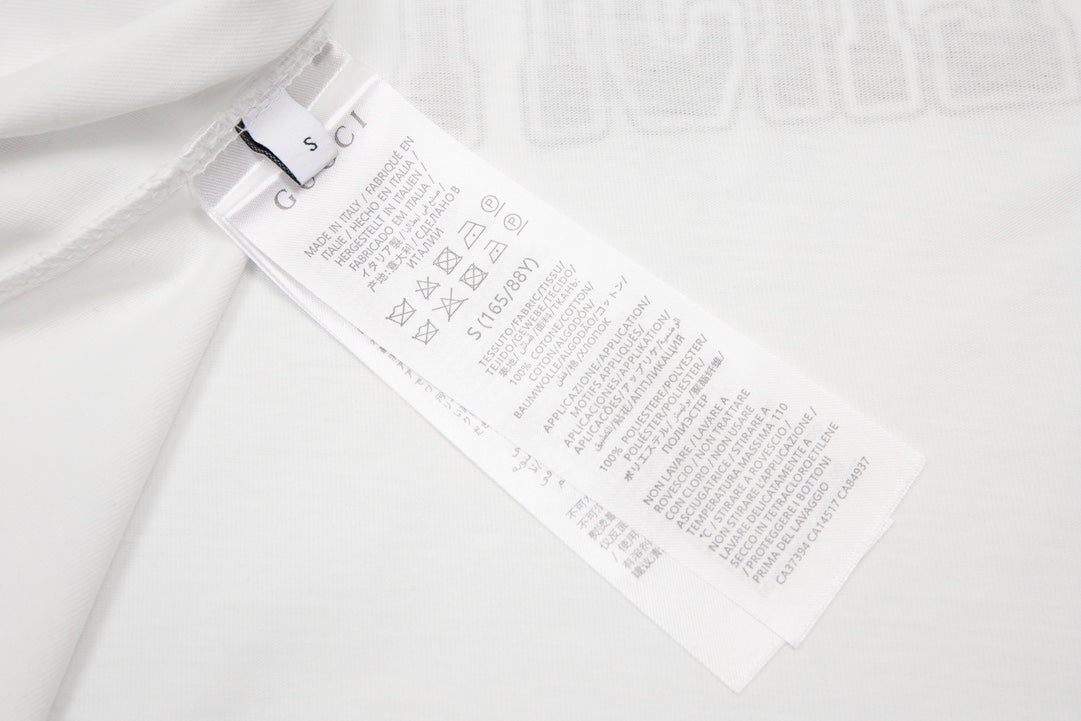 Gucci Signature T-Shirt in White & Khaki