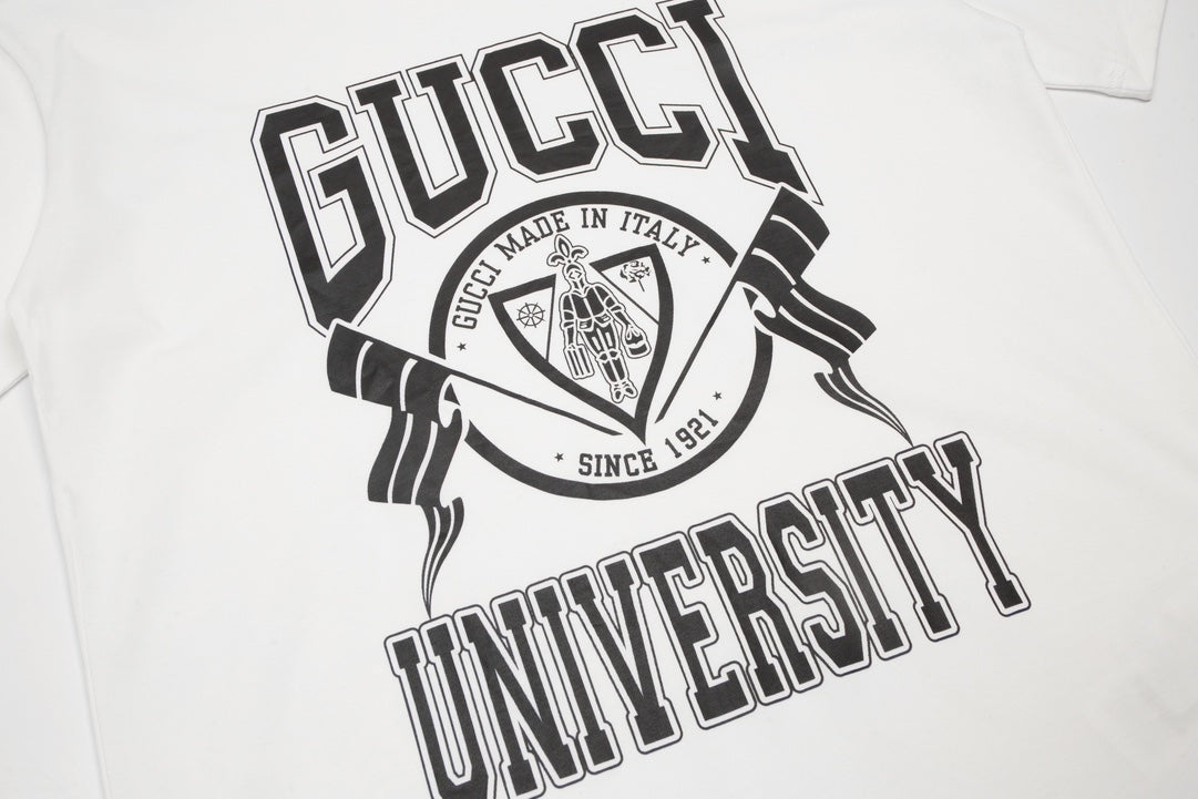 Gucci Signature T-Shirt in White & Khaki