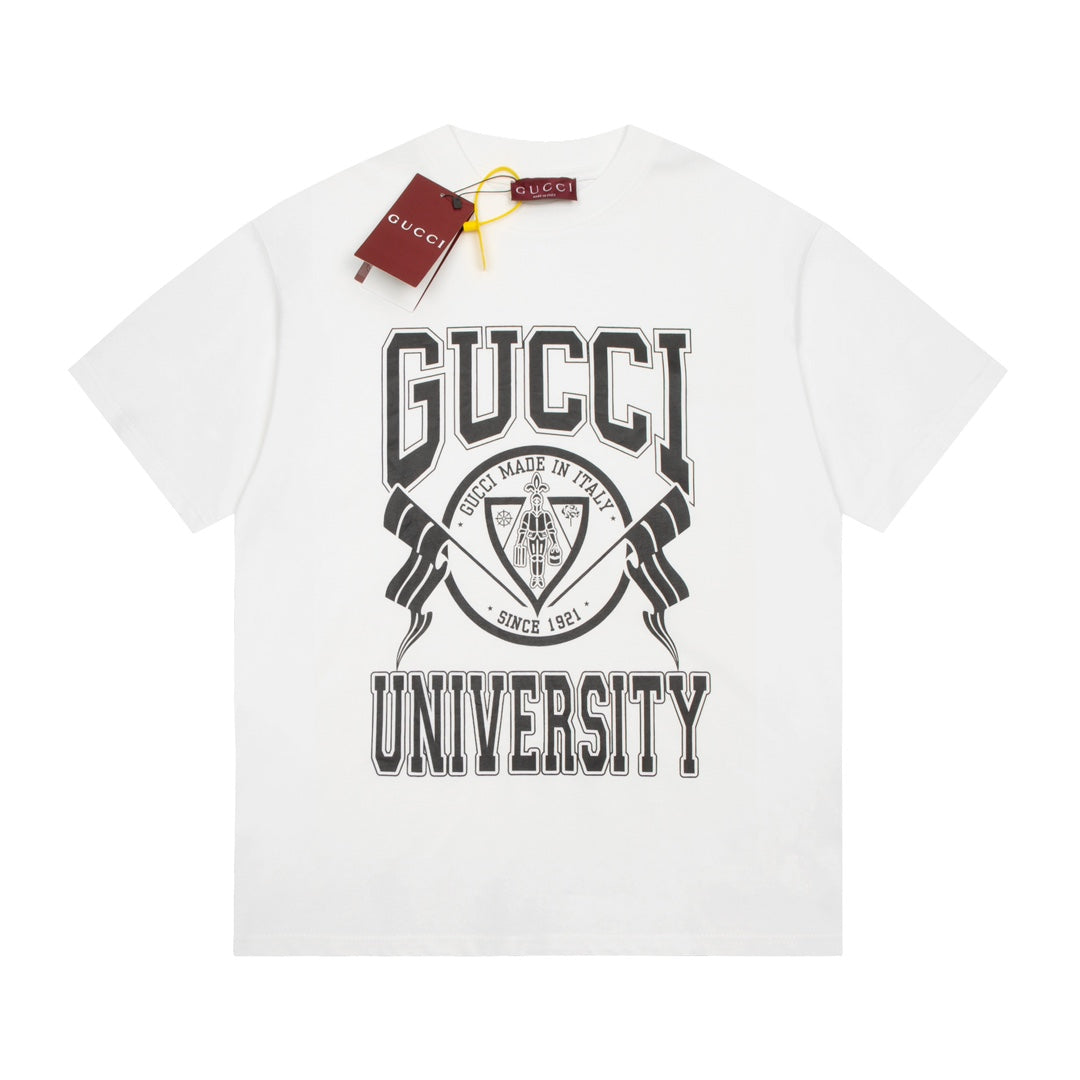 Gucci Signature T-Shirt in White & Khaki