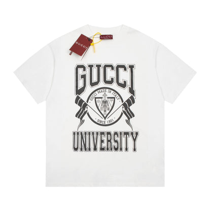 Gucci Signature T-Shirt in White & Khaki