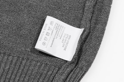 Gucci Gray Script Logo Intarsia Knit Sweater