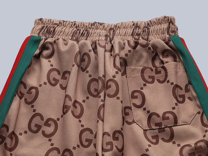 Gucci Straight-Leg Pants in Gray, Brown & Khaki