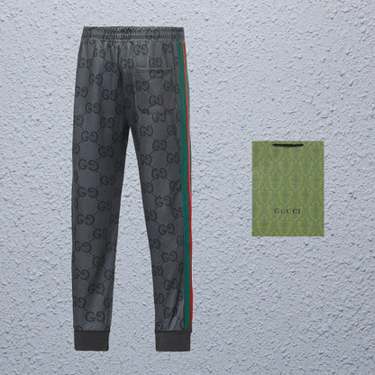 Gucci Straight-Leg Pants in Gray, Brown & Khaki