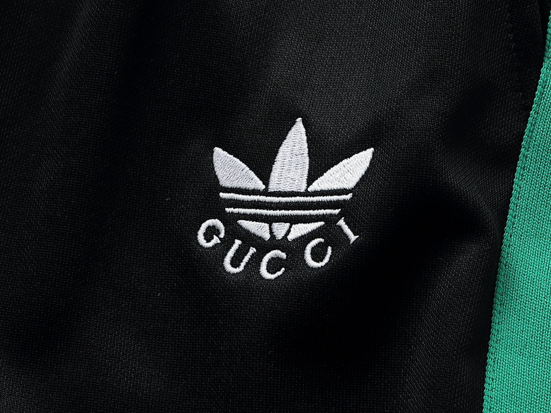 Gucci Straight-Leg Pants in Green, White & Black