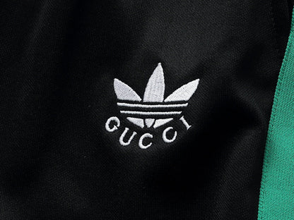 Gucci Straight-Leg Pants in Green, White & Black