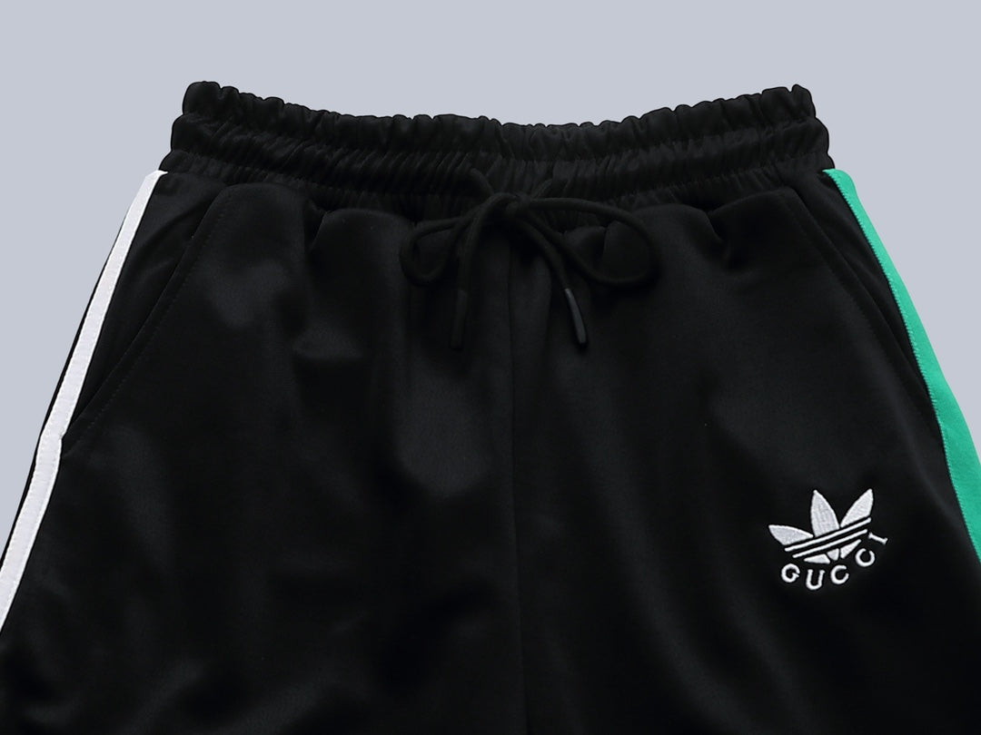Gucci Straight-Leg Pants in Green, White & Black