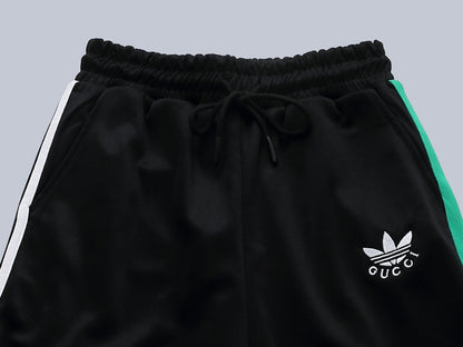 Gucci Straight-Leg Pants in Green, White & Black