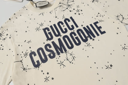 Gucci Cosmogonie Star Print T-Shirt in Beige & Blue