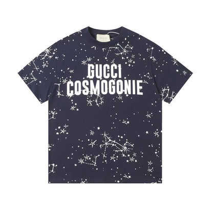 Gucci Cosmogonie Star Print T-Shirt in Beige & Blue