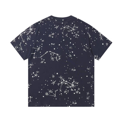 Gucci Cosmogonie Star Print T-Shirt in Beige & Blue