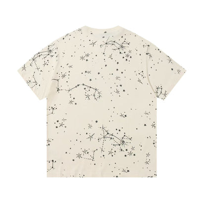 Gucci Cosmogonie Star Print T-Shirt in Beige & Blue