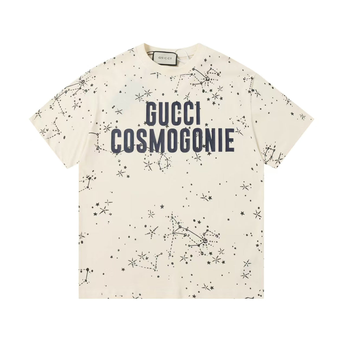 Gucci Cosmogonie Star Print T-Shirt in Beige & Blue