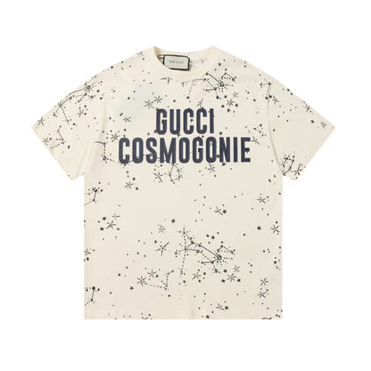 Gucci Cosmogonie Star Print T-Shirt in Beige & Blue