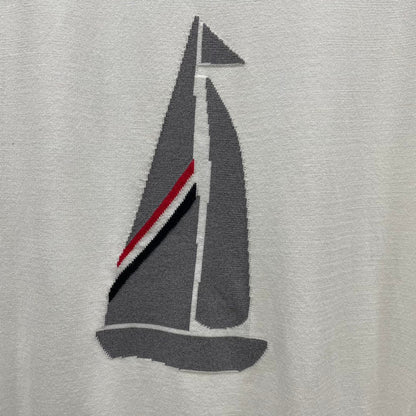 Thom Browne Sailboat Embroidered Cotton Polo Shirt