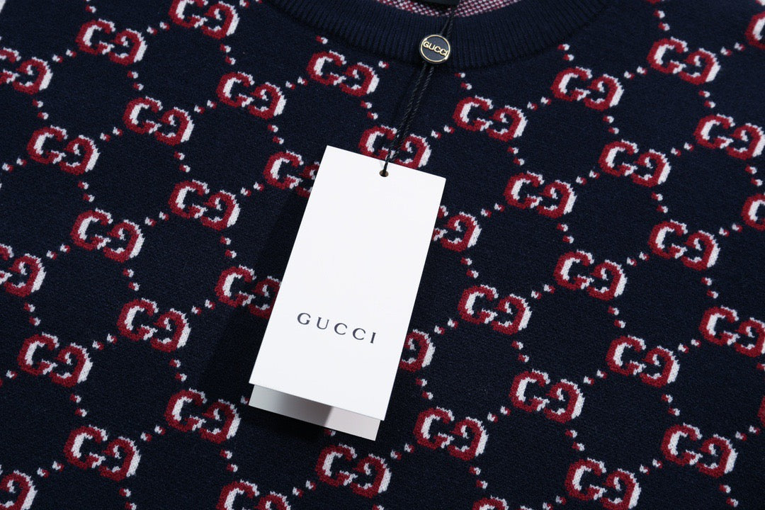 Gucci Unisex Monogram Double-G Jacquard Crewneck Sweater