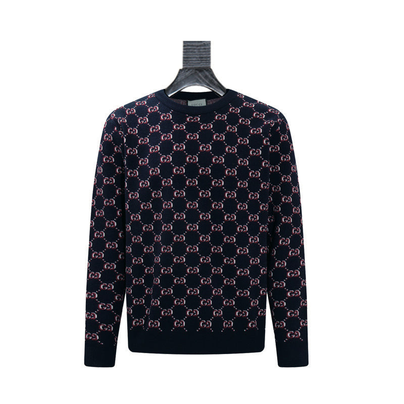 Gucci Unisex Monogram Double-G Jacquard Crewneck Sweater